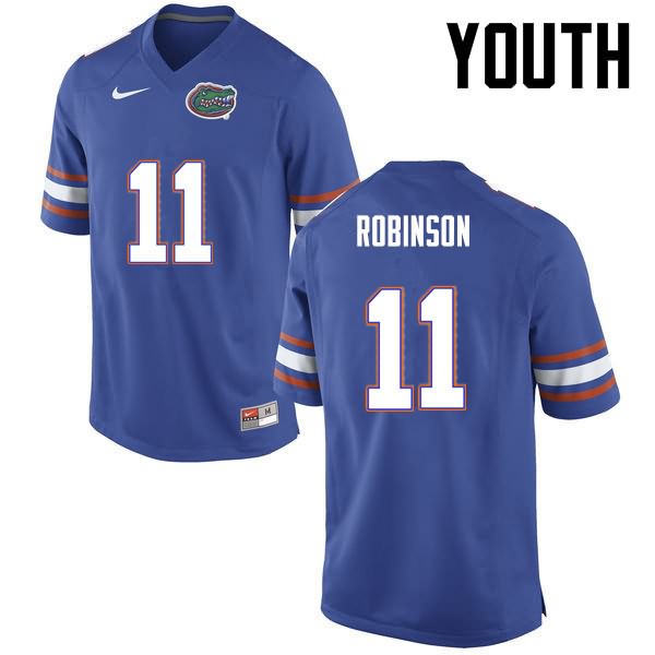 NCAA Florida Gators Demarcus Robinson Youth #11 Nike Blue Stitched Authentic College Football Jersey DNZ2864VF